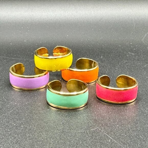 Enamel and Copper Adjustable Stackable Ring #1379 - Picture 10 of 12